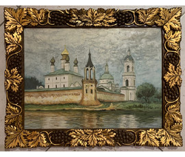Багрянцев Э.Н "Монастырь в Ростове Великом". Картон, масло.Размер 25х35 см. № 2942