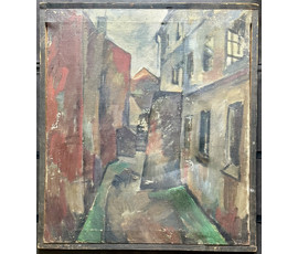 Аксельрод М.М. ? "Старый Минск. Немига?Синагога?",1960-е года. Минская школа. Холст, масло. Размер 70х80 см. № 4003