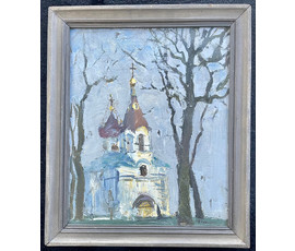 Хмелевский В.В "Церковь Марии Магдалины", 1994г. Холст, масло. Размер 33х40 см. № 2762