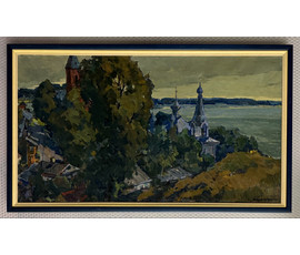 Шибнёв А.Д. Каталожная работа "Старый Браслав", 1972г. Холст, масло. Размер с рамой 61,5х104 см. № 3789