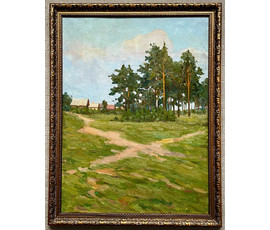 Кравцов В.П "Тропинки", 1961г. Картон, масло. Размер 67х50 см.№ 2516