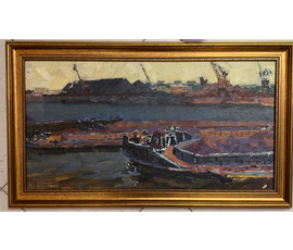 Дорошевич Ф.И "В Калининграде". Холст, масло, картон. Размер 36х65 см.без рамы. № 2589