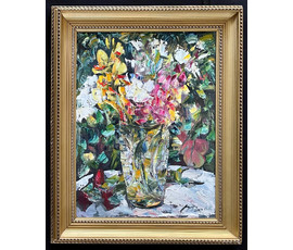 Фото: Ясюк В.И "Цветы". Холст, масло. Размер 60х45.5 см. С рамой 76х61 см. № 2911 - Артикул №2911