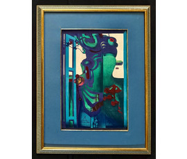 Cкрипниченко Г.С. Каталожная работа "Адчыненые дзверы", 1974 г. Смешанная техника. Размер с рамой и паспарту 75,5х58 см. № 4041