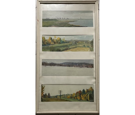 Бржозовский Г.Ф "Пейзажи", холст, масло. Размер 54х100см. №3467