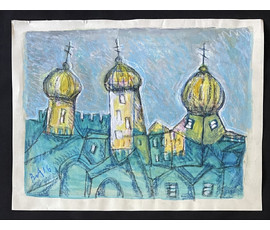 Акулов В.И "Купола", 2017г. Смешанная техника. Размер 47х62 см. № 3518
