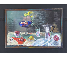 Исаёнок М.И "Нацюрморт з кафейнікам", 2004г. Холст, масло. Размер 40х60 см. № 3285