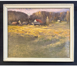 Скрипниченко Г.С "Германавічы", 2007г. Картон, масло. Размер с рамой 44х54,5 см. № 3935 БРОНЬ