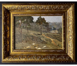 Корженевский А.С "Юрьева горка", 1973г. Картон, масло. Размер 24х34 см. № 3471