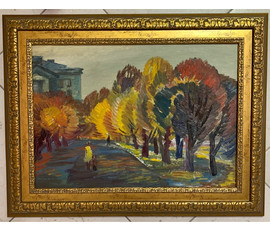 Чепик М.Ф "Осень в Минске",1987г. Картон, масло.Размер 35х50 см. № 2841
