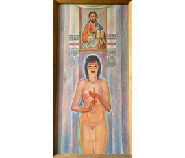 Зинчук А.М "Небесное и земное", 1970г. Холст, масло. Размер 140х70 см. № 3019