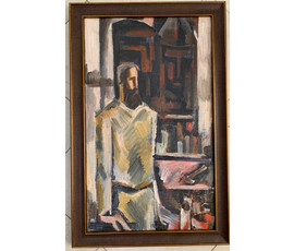 Кищенко А.М. «В мастерской», 1979г. Холст, масло. Размер в раме 83х54 см. №1481