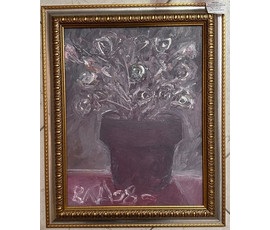 Акулов В.И. "Цветы для Н.Н.",1998 г. ДВП, масло. Размер 36,5х45см. №801