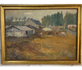 Фото: Рей Иван Петрович. " Пейзаж с лошадками ". 1982г. 50х70см. № 1895 - Артикул №1895