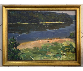 Дорошевич Ф.И. "На берегу". ДВП, масло. Размер 45,5х61, 5 см. № 2606