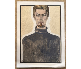 Фото: Скрипниченко Г.С "Автопортрет", 1968 г. Бумага, смешанная техника. Размер 49х68 см. № 4076 - Артикул №4076