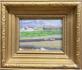 Козловский А.С "Югославия". 1965 г. Картон, масло. Размер с рамой 24,5х20,5 см. №4108