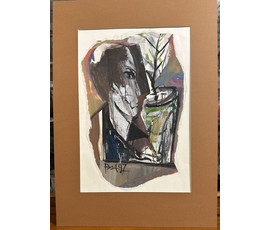 Акулов В.И "Портрет неизвестного", 1997г. Смешанная техника. Размер 60х45 см. № 3474
