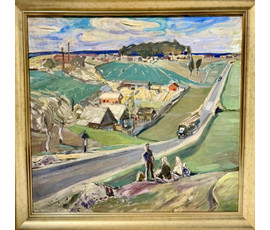 Фото: Щемелёв Л. Д "Логойский тракт", 1961 г. Холст, масло. Размер с рамой 107х103,5 см. № 4030 - Артикул №4030