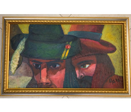 Акулов В.И. " Вольные люди", 2006 г. ДВП, масло. Размеры: 37х65 см. №787