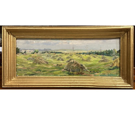 Бржозовский Г.Ф "Пейзаж", картон, масло.Размер 49х18 см. № 3479