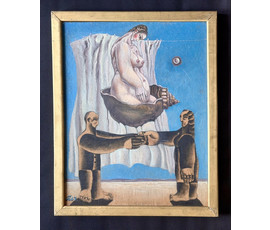 Фото: Скрипниченко Г.С. Каталожная работа "Чаканне", 1967г. ДВП, масло. Размер с рамой 50х39,5 см. № 3940 - Артикул №3940