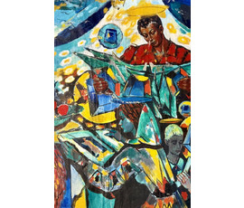 Кищенко А.М "В гуще событий", 1995г. Холст, масло. Размер 162х120 см. № 4010
