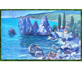 Фото: Журавков Ф.Н "Море и камни", холст, масло. Размер 80х120 см. № 2308 - Артикул №2308