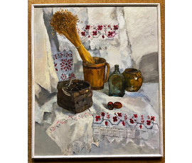 Шарипо П.П. "Нацюрморт з кошыкам" 2005г. Холст, масло. Размер 90х75 см. № 2010