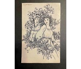 Фото: Селещук Н.М. "Слухаю сэрца",1976г. Тушь. Размер 17,5х11,5 см. № 2015 - Артикул №2015