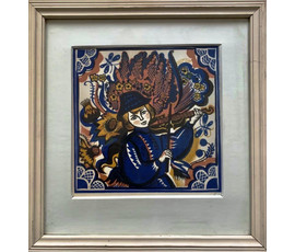 Лось Е.Г. "Скрипач" 1990г. Линогравюра. Размер 38х40 см. № 2079