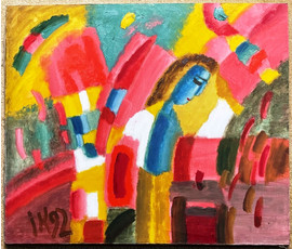 Клименко И.Д "Цветение красных каштанов", 1992г. Холст,масло. Размер 85х100 см. № 2204