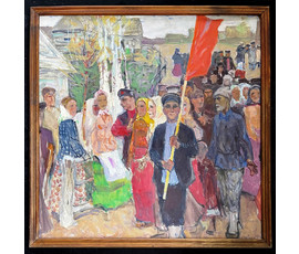 Козловский А.С 1973г. К/М, размер 76х76 см., 73х73 см., без рамы. № 2250