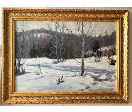Жолток В.К " Март",1960 г. Холст, масло. Размер 54,5х77 см. №83
