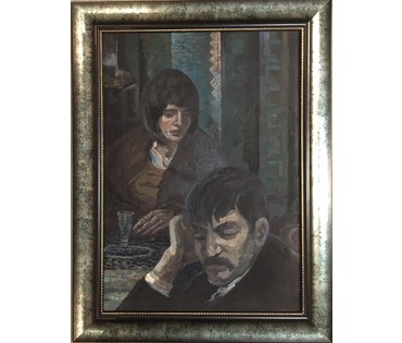 Сухорипа Н.Ф "В раздумье"Холст, масло на картоне. Размер 50х70 см. №530