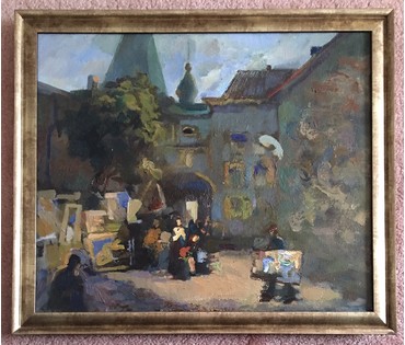 Данелия А.П "Вернисаж", холст, масло. Размер 58х67,5 см. (артикул №590) - фото №4