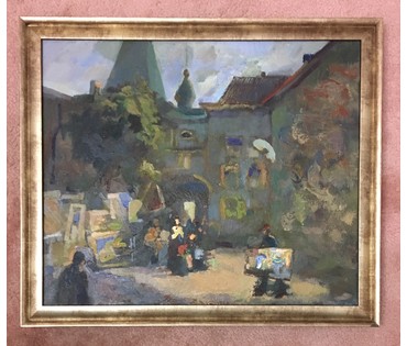 Данелия А.П "Вернисаж", холст, масло. Размер 58х67,5 см. (артикул №590) - фото №5