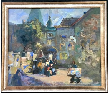Данелия А.П "Вернисаж", холст, масло. Размер 58х67,5 см. (артикул №590) - фото №2