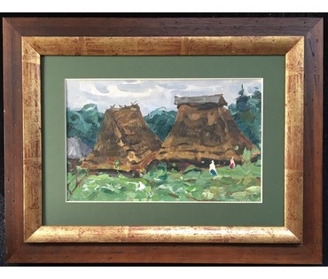 Кубарев В.Г. Пейзаж. Картон, масло. Размер с рамой 37х48 см. (артикул №614) - фото №1