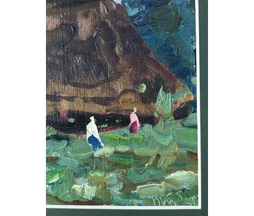Кубарев В.Г. Пейзаж. Картон, масло. Размер с рамой 37х48 см. (артикул №614) - фото №2