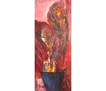Акулов В.И. "На закате дня", 1997г. Оргалит, масло. Размер 37,5х72,5 см. (артикул №648) - фото №2