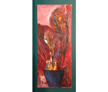 Акулов В.И. "На закате дня", 1997г. Оргалит, масло. Размер 37,5х72,5 см. (артикул №648) - фото №4