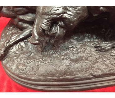Скульптура "Кабан,затравленный собаками". Касли , вторая половина 1920-х - середина 1930-х гг. (артикул №63) - фото №5
