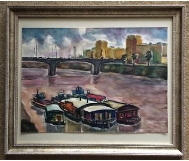 Звонков И.Г. Пейзаж. Акварель. Размер 51х36.5 см. (артикул №726) - фото №2