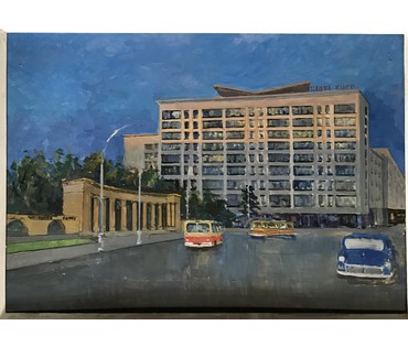 Булычев Ю.А. “Минск”, 1960 г. Картон, масло. Размер 60х85 см. (артикул №755) - фото №1