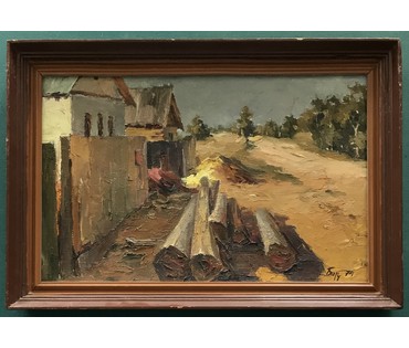 Баранов В.И. "Окраина д. Светочь", 1974 г. Нет в наличии! (артикул №758) - фото №1