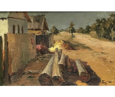 Баранов В.И. "Окраина д. Светочь", 1974 г. Нет в наличии! (артикул №758) - фото №2