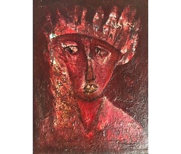 Акулов В.И. "Дароприносящая", 1994 г. Холст, масло. Размер 62х48 см. (артикул №774) - фото №4