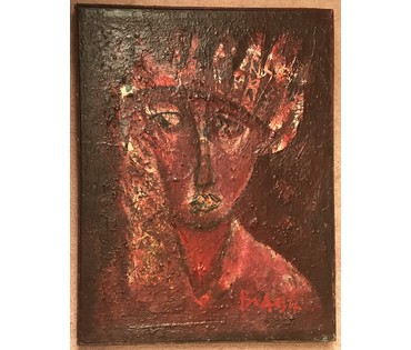 Акулов В.И. "Дароприносящая", 1994 г. Холст, масло. Размер 62х48 см. (артикул №774) - фото №6