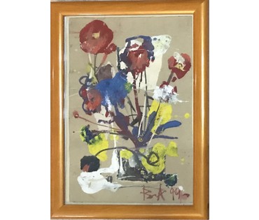 Акулов В.И. ”Каллы”, 1999 г. Смешанная техника письма, бумага. Размер 24,5х33 см. (артикул №800) - фото №1